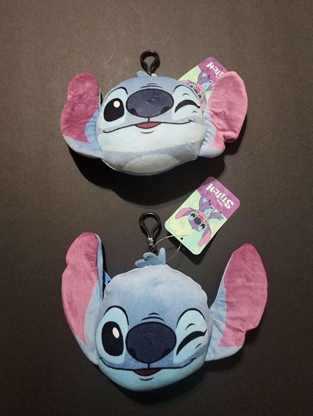 Disney Lilo & Stitch Plush Clip-On Pouch Coin Purse - Lot of 2 NWT